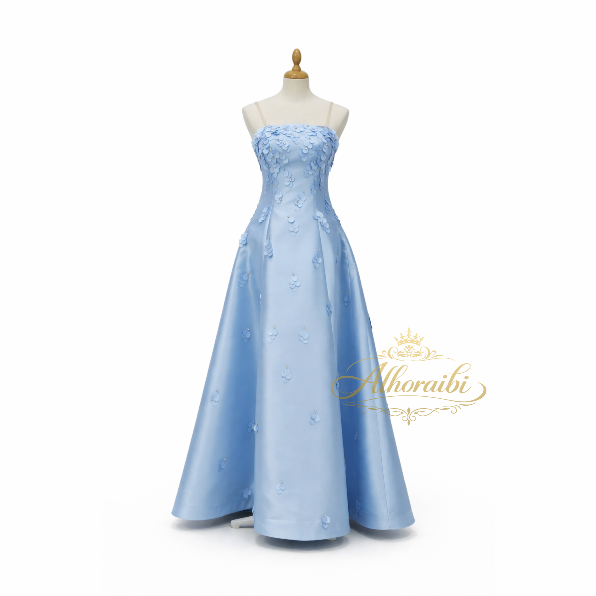 فستان سهرة أزرق سماوي للسن المحير